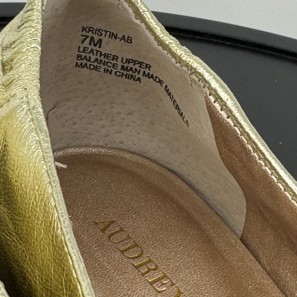 Audrey‎ Brooke Kristin-AB Leather Gold Ballet Flats Women's Size 7 EUC - Picture 7 of 8